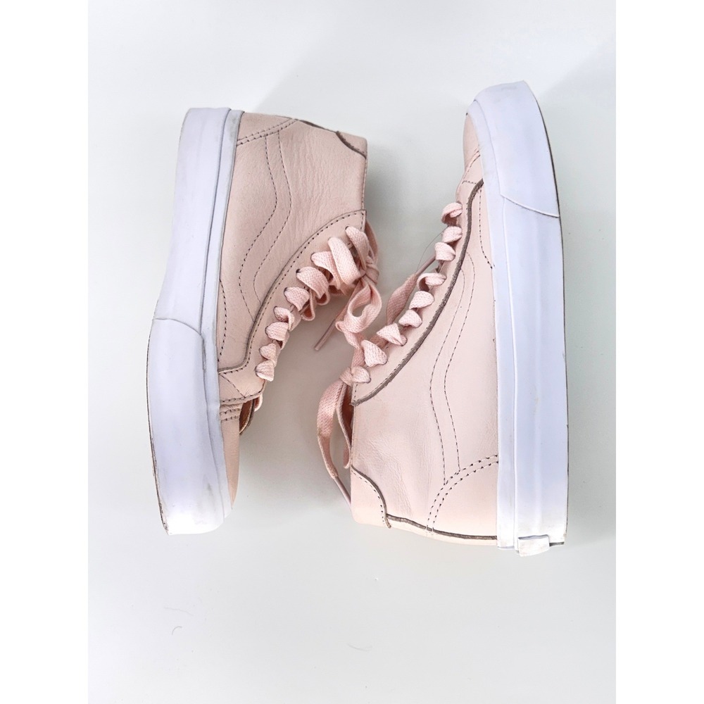 Vans GIRLS Pink Leather High Top Sneakers 3.5 Youth Sk8 Hi Mid